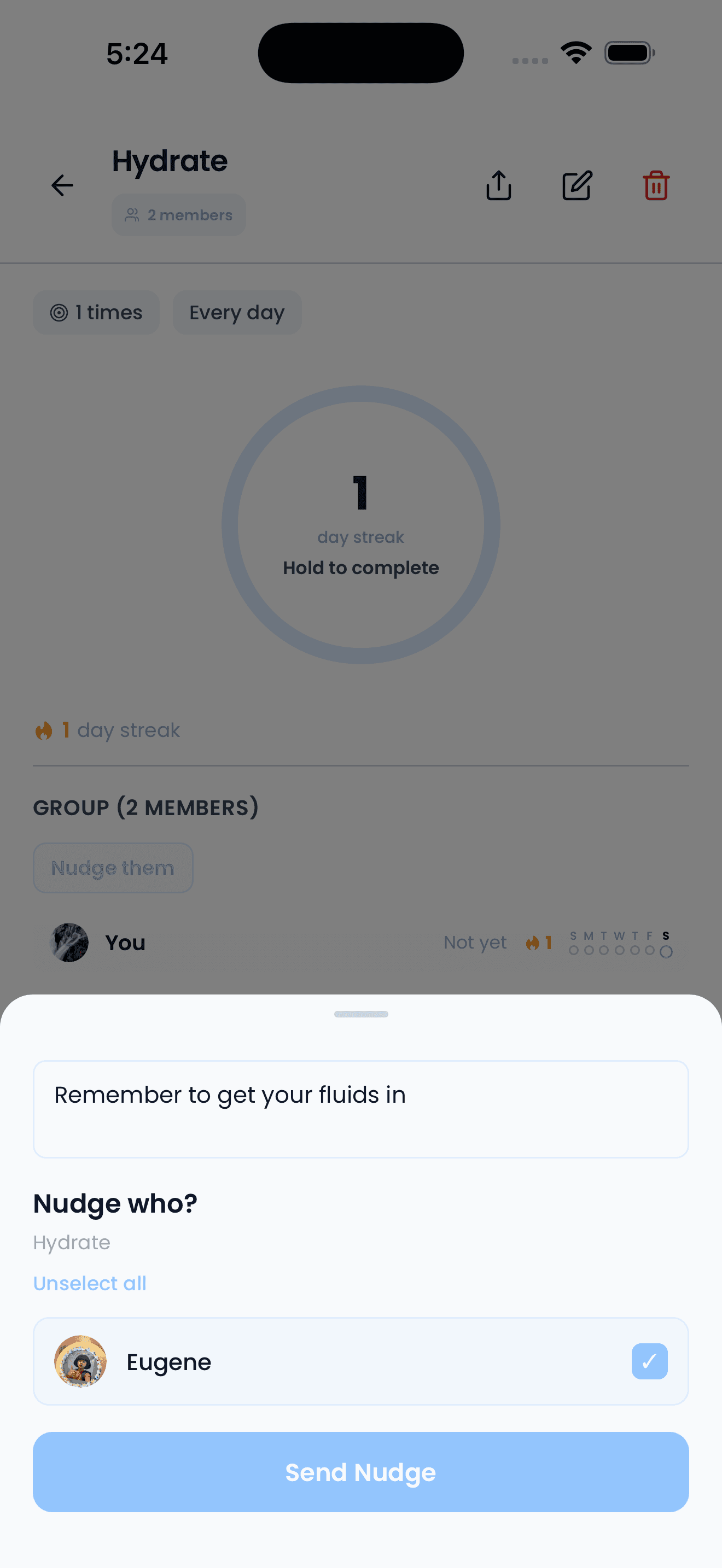 Wavera nudge friends on habits